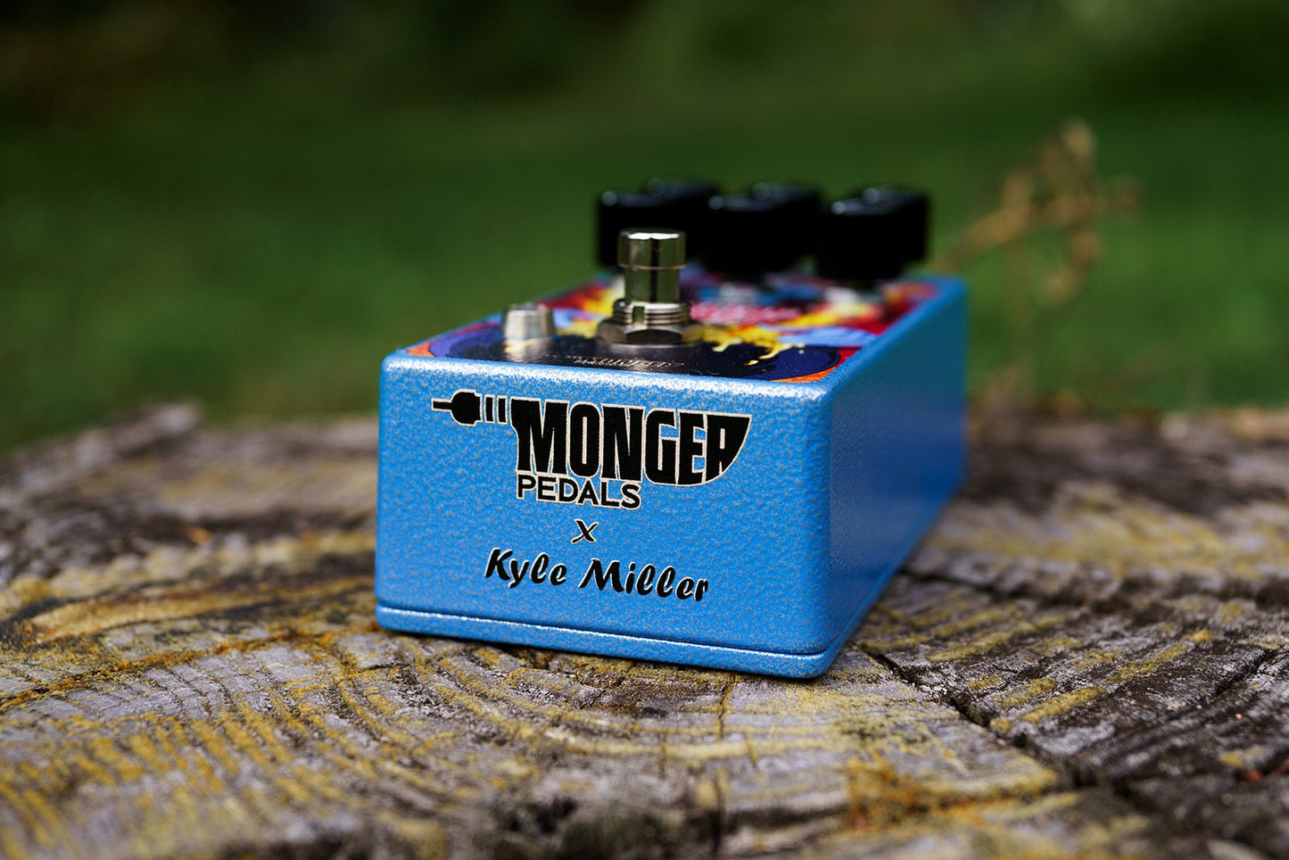 Monger Pedals Boiling Honey Tremolo front face showing logo and collaboration